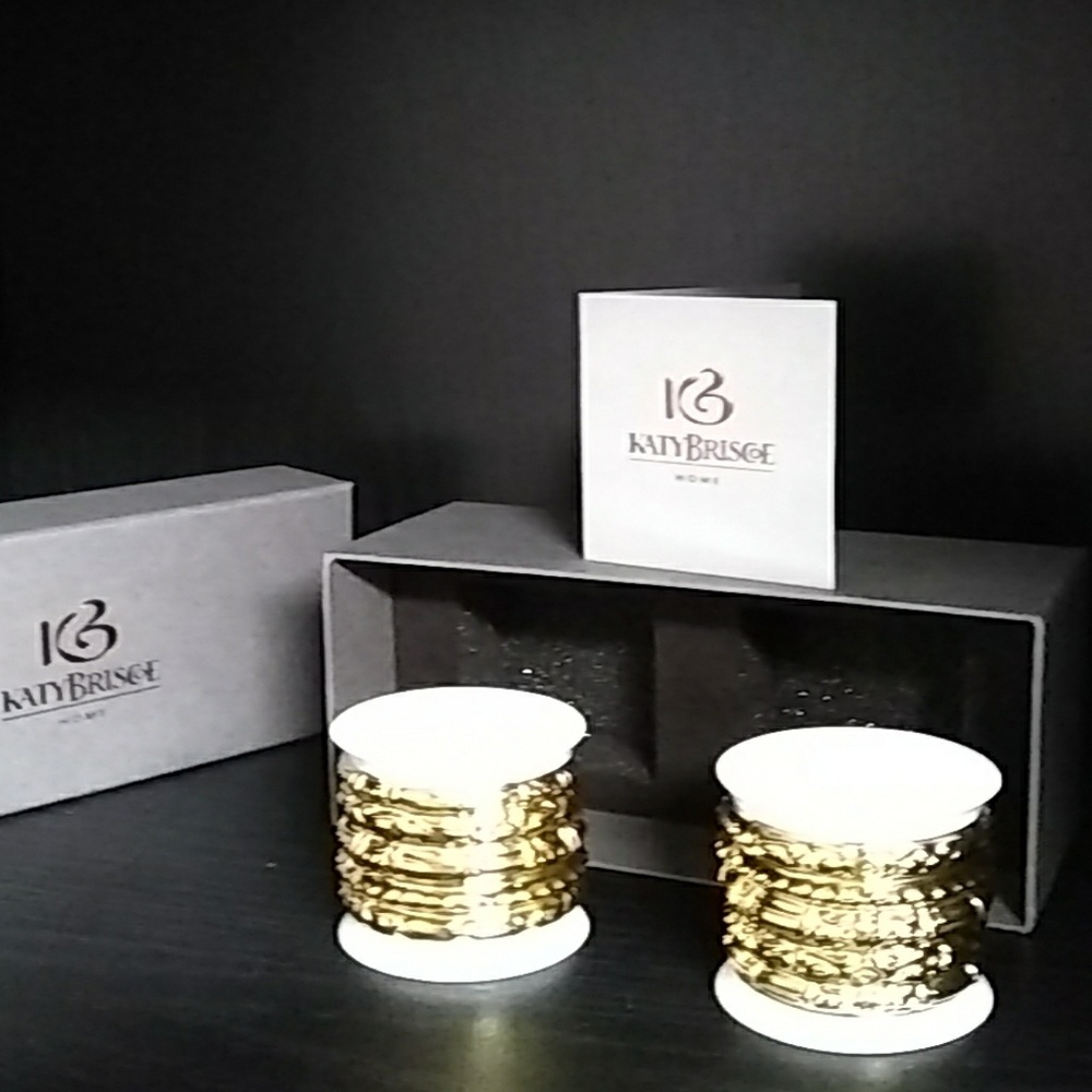 Katy Briscoe salt and pepper shaker 24k plated